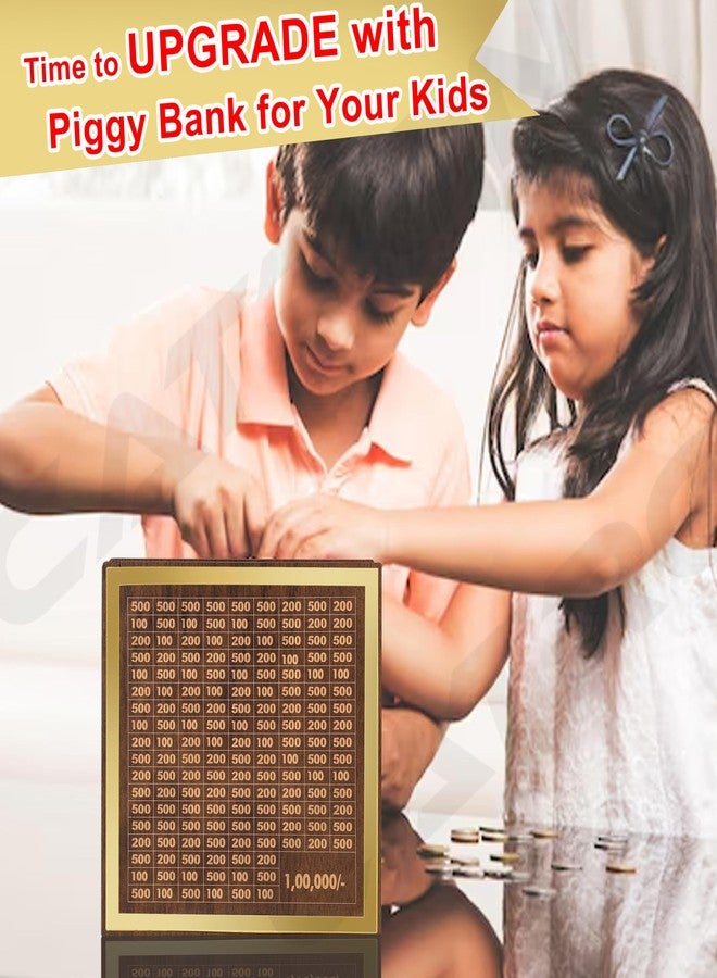 Catron Wooden Money/Piggy Bank, Money Box, Coin Box with Carved Design for Kids/Children, Savings Challenge Box, Cashbox,Cash Vault Savings Box,Wooden Coin Piggy Bank,Money Smash Money Saver - Image 2
